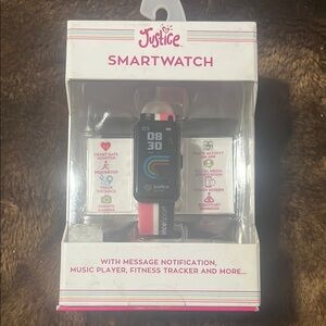 Justice Black and Pink Smartwatch with Sleek Design